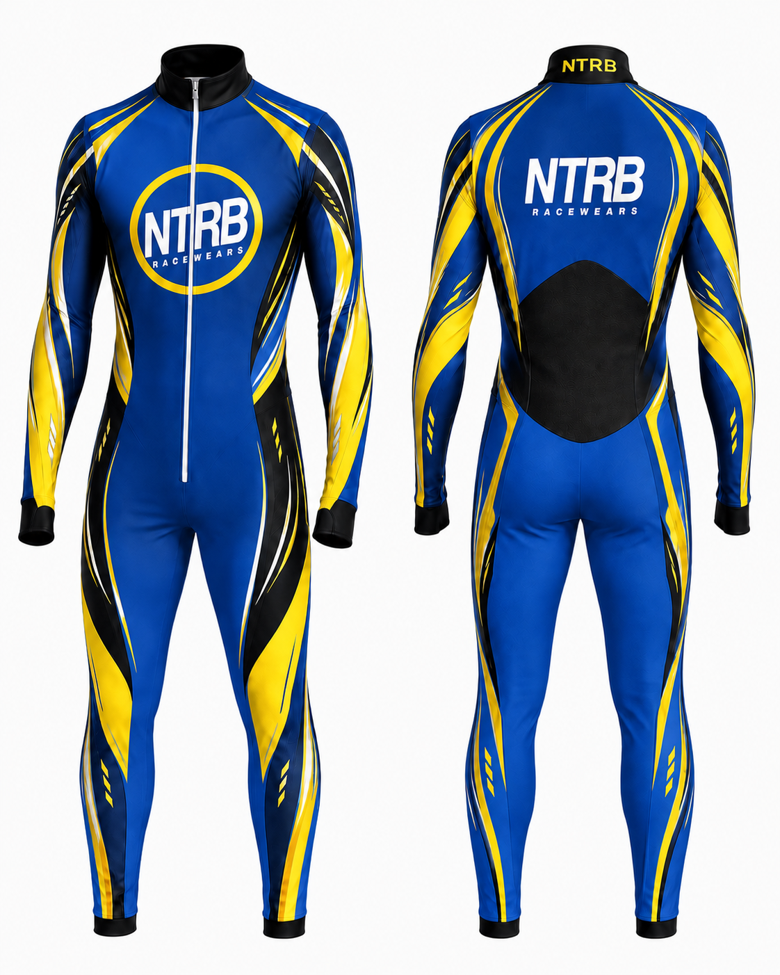 Combinaison Aero Red Black NTRB Racewears - vue avant et arrière