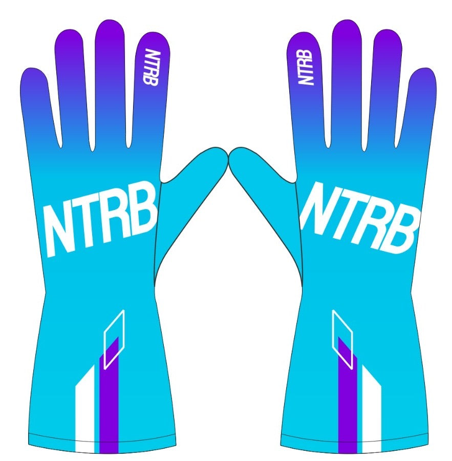 Gants de karting Bleu Racing – Grip silicone unisexe