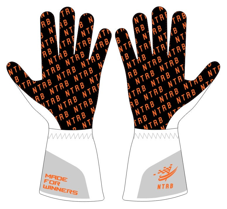 Gants de Karting NTRB Racewears – Gris Carbone & Orange Fire