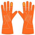Gants de karting pluie orange – grip silicone