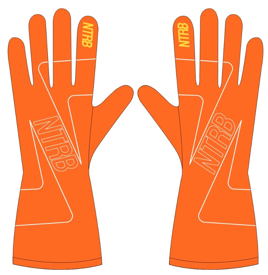 Gant de karting orange – grip en silicone pour piste sèche