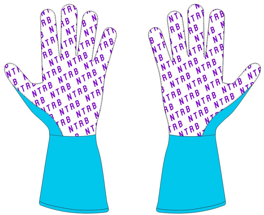 Gants de karting Bleu Racing – Grip silicone unisexe