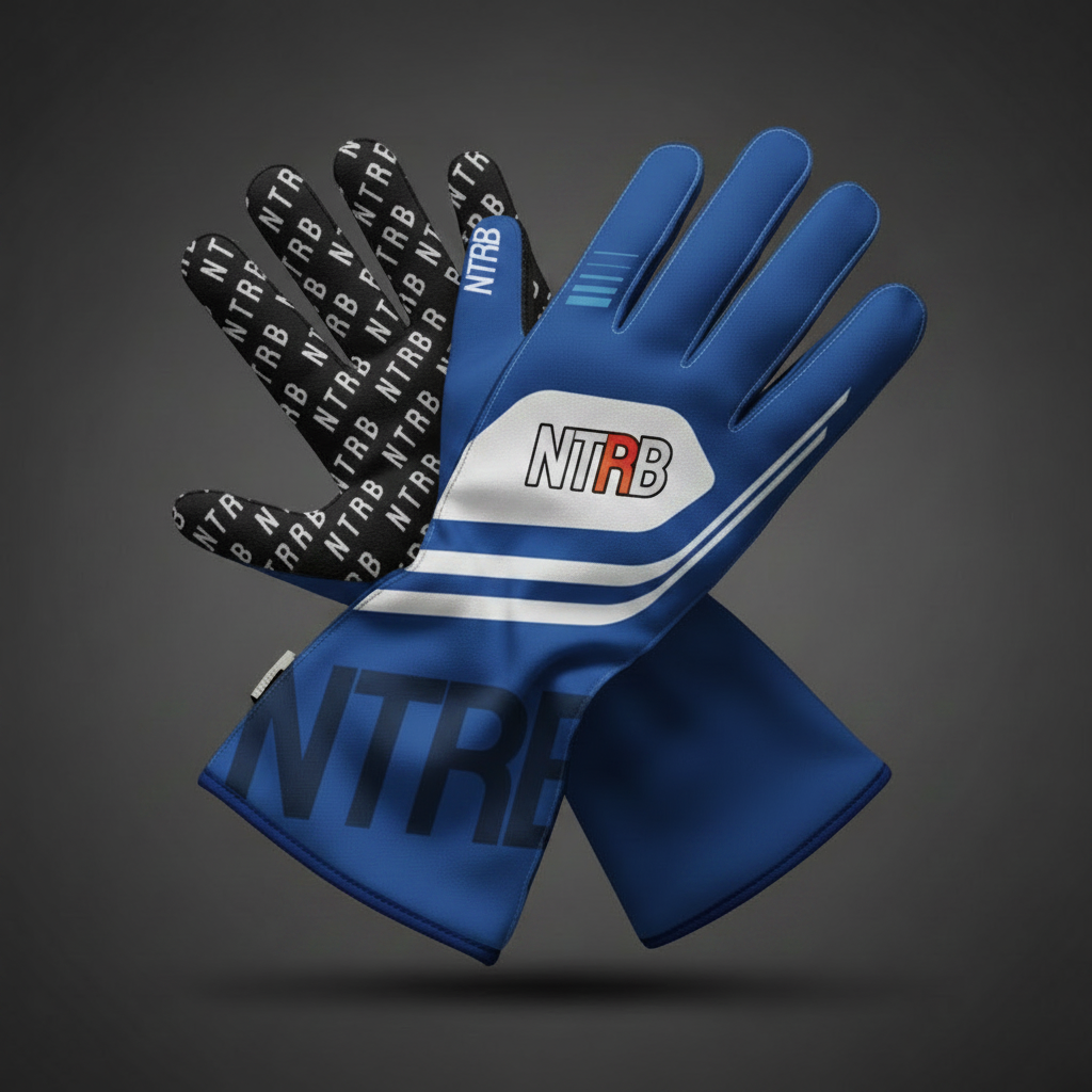 Gants Bleu NTRB - Vue Croisée Réaliste
