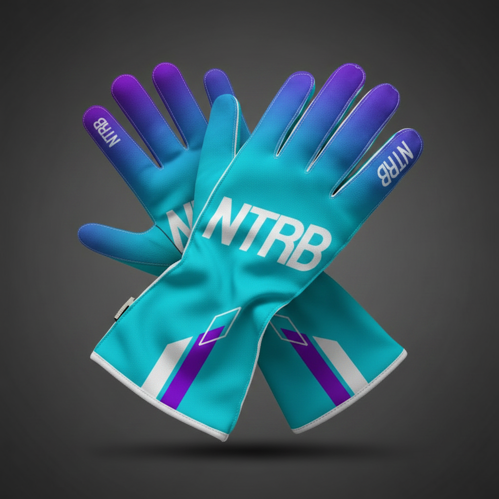 Gants Bleu/Violet - Vue croisée
