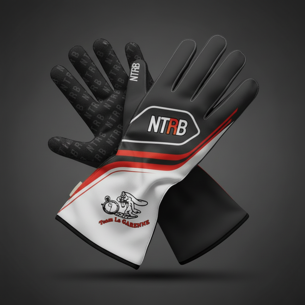 Gants NTRB Noir/Rouge - Vue Croisée