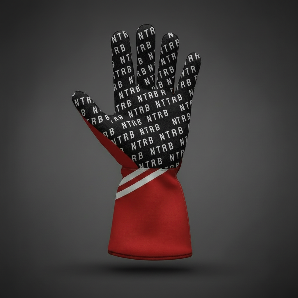 Gants NTRB Rouge - Vue paume manchon uni