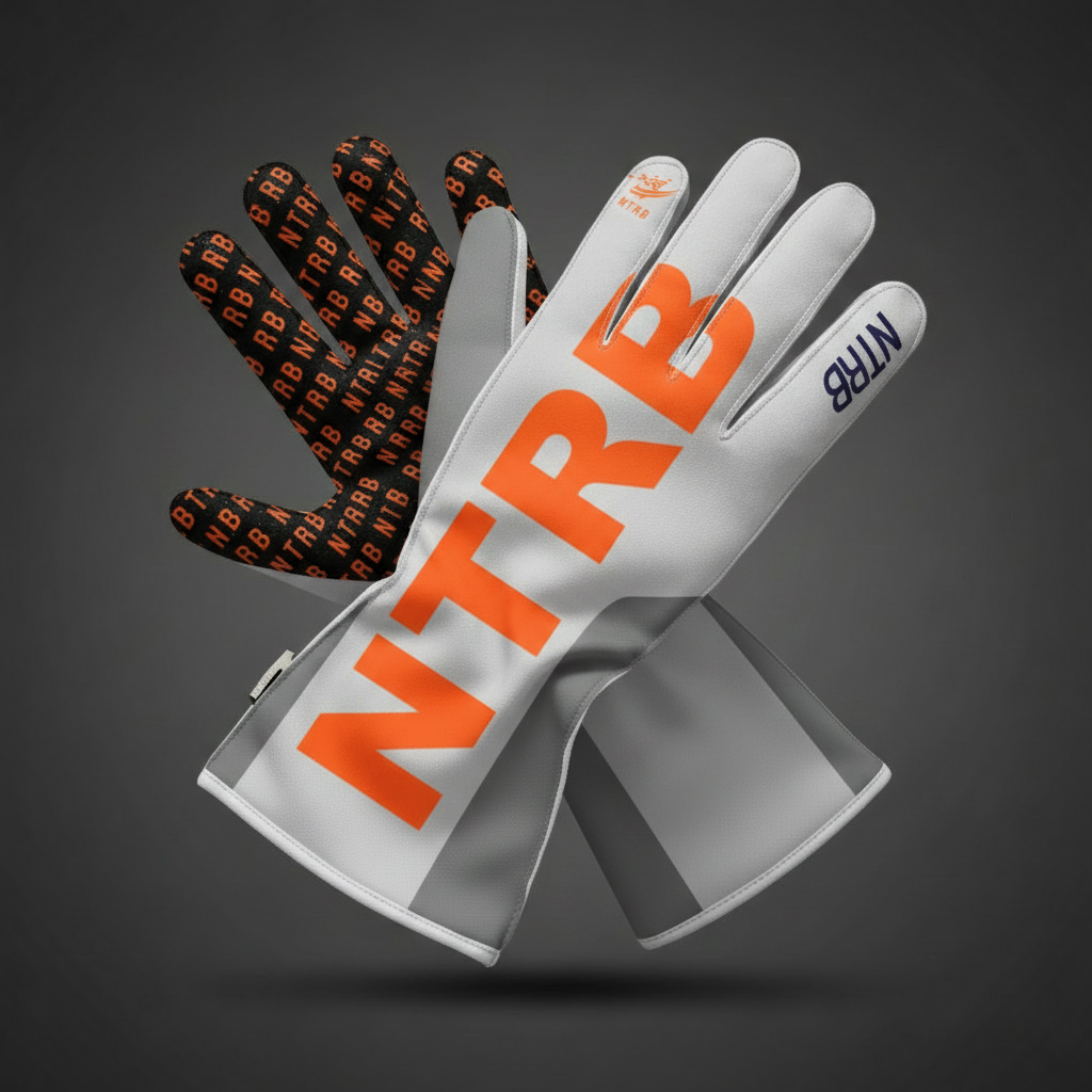 Gants Pluie Gris/Orange - Vue croisée avec paume