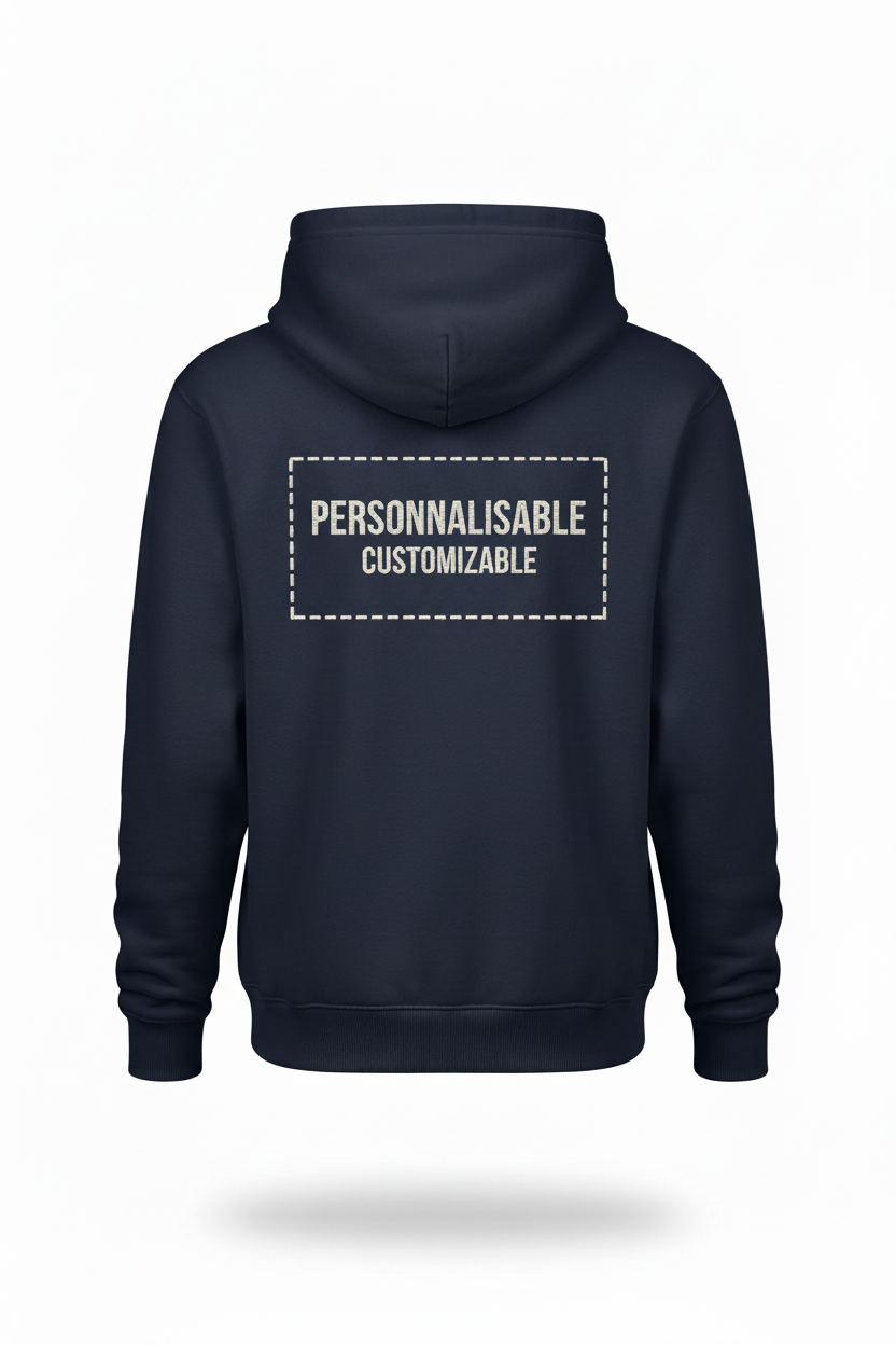 Hoodie bleu dos rectangle grand