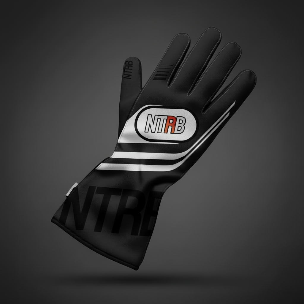 Gants de karting sec NTRB Racewears Noir vue dos logo